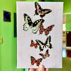 Charmingly Whimsy Bright Butterfly Unique Wall Decor Canvas Accent